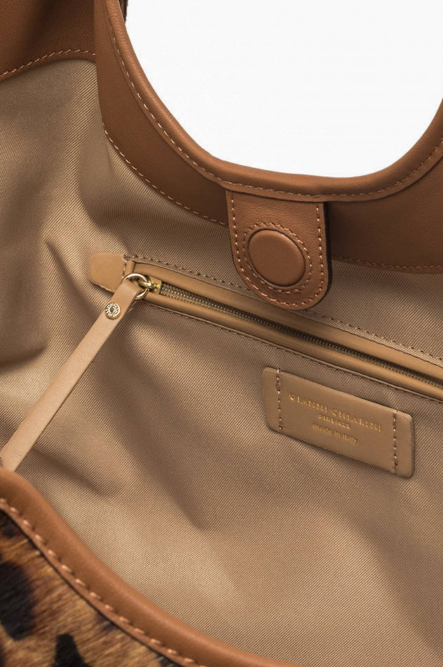 Gianni Chiarini Shopper DUA mit Cavallino-Effekt in Camel/Schwarz