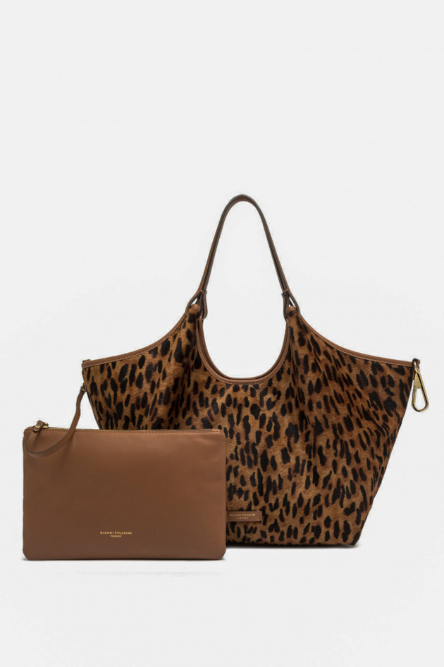 Gianni Chiarini Shopper DUA mit Cavallino-Effekt in Camel/Schwarz