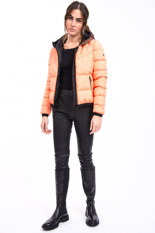 Goldbergh Daunenjacke mit Mesh-Details in Neon Coral