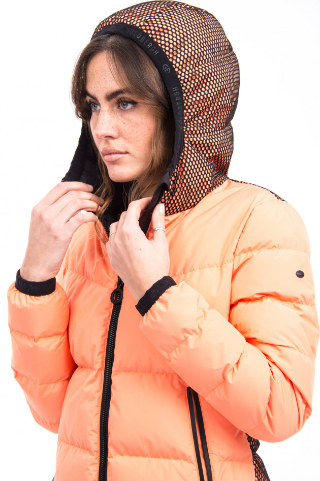 Goldbergh Daunenjacke mit Mesh-Details in Neon Coral