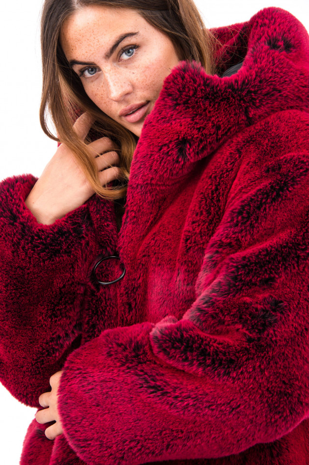 Goldbergh Oversized Fake Fur Jacke FURINA in Rotpink