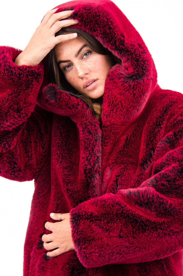 Goldbergh Oversized Fake Fur Jacke FURINA in Rotpink