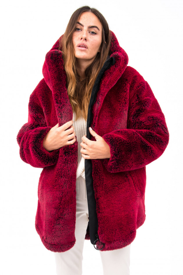 Goldbergh Oversized Fake Fur Jacke FURINA in Rotpink