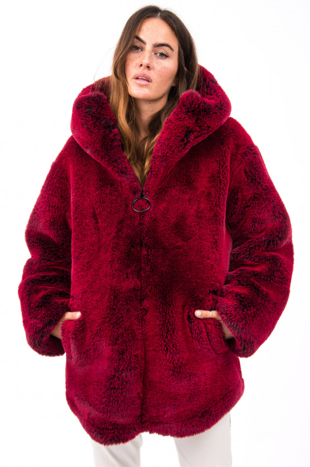 Goldbergh Oversized Fake Fur Jacke FURINA in Rotpink