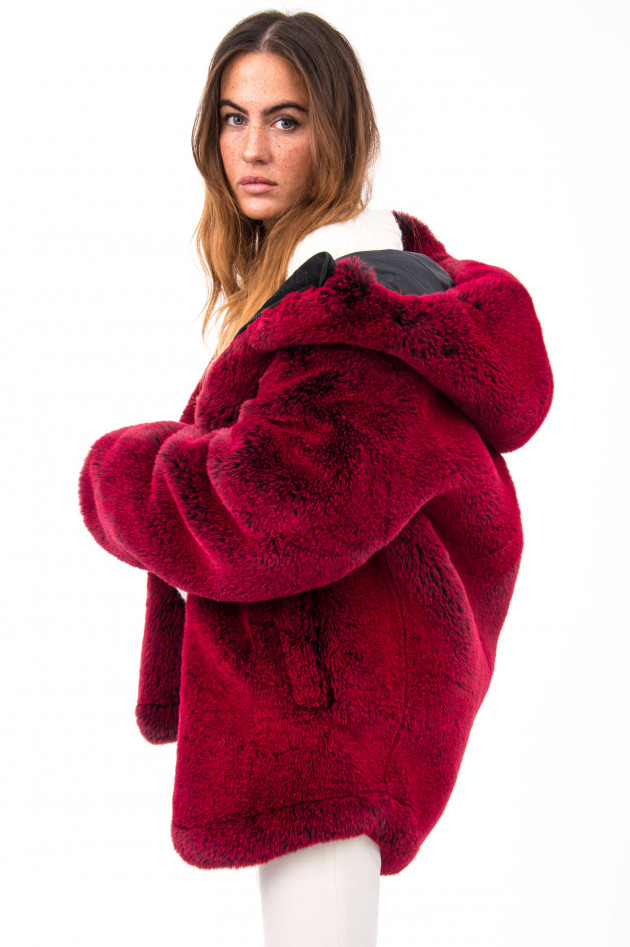 Goldbergh Oversized Fake Fur Jacke FURINA in Rotpink