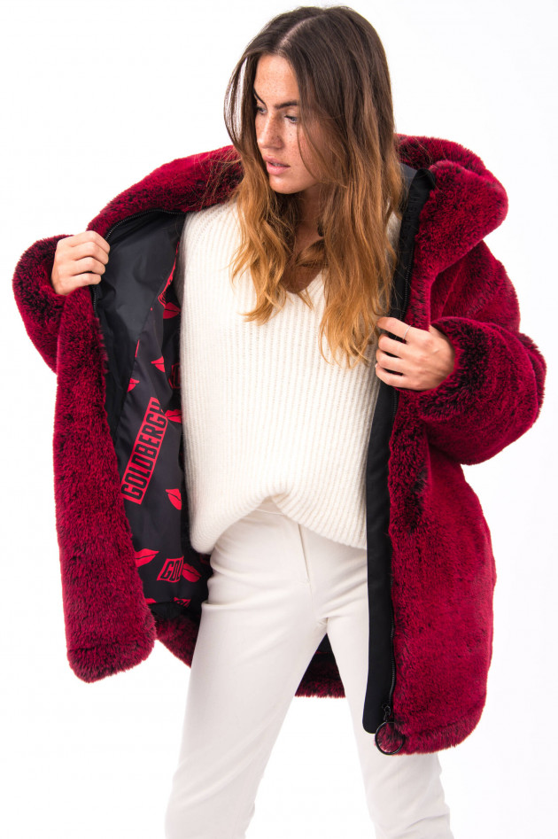 Goldbergh Oversized Fake Fur Jacke FURINA in Rotpink