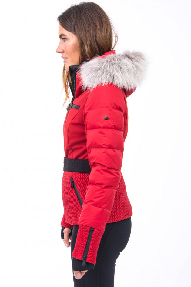 Goldbergh Skijacke mit Pelz-Detail in Rot