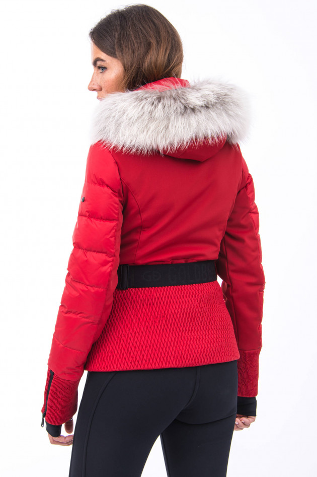 Goldbergh Skijacke mit Pelz-Detail in Rot