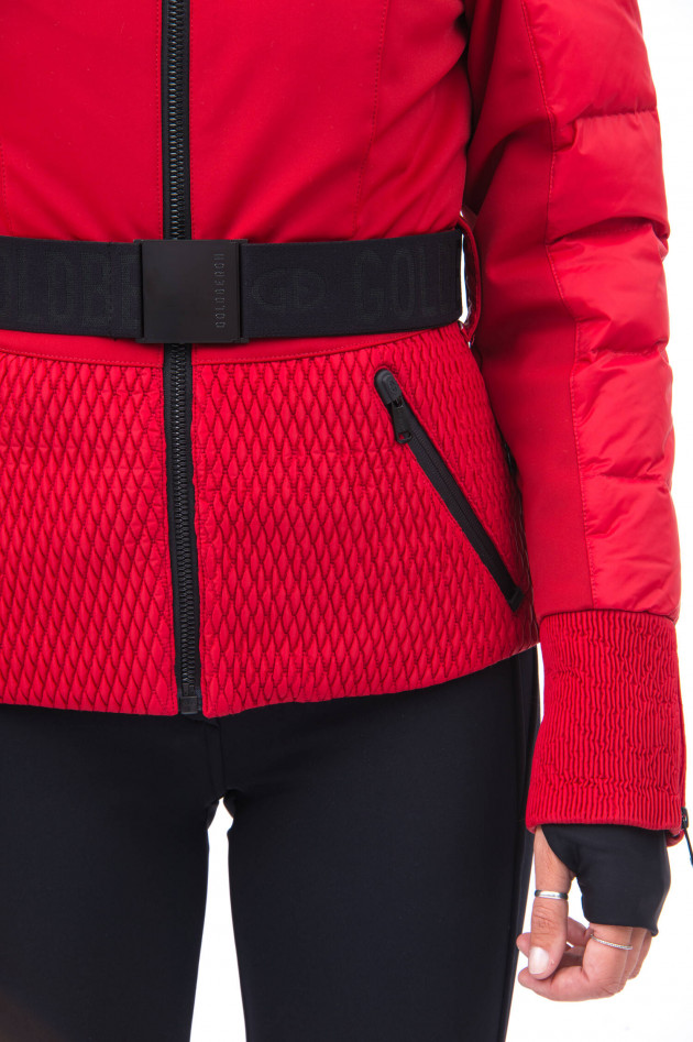 Goldbergh Skijacke mit Pelz-Detail in Rot