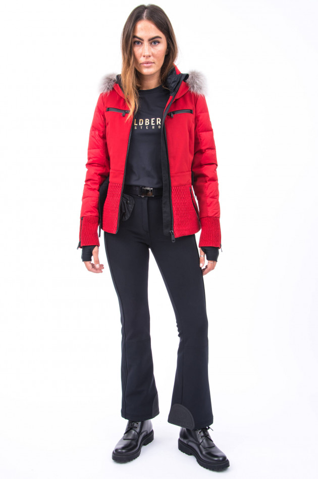 Goldbergh Skijacke mit Pelz-Detail in Rot