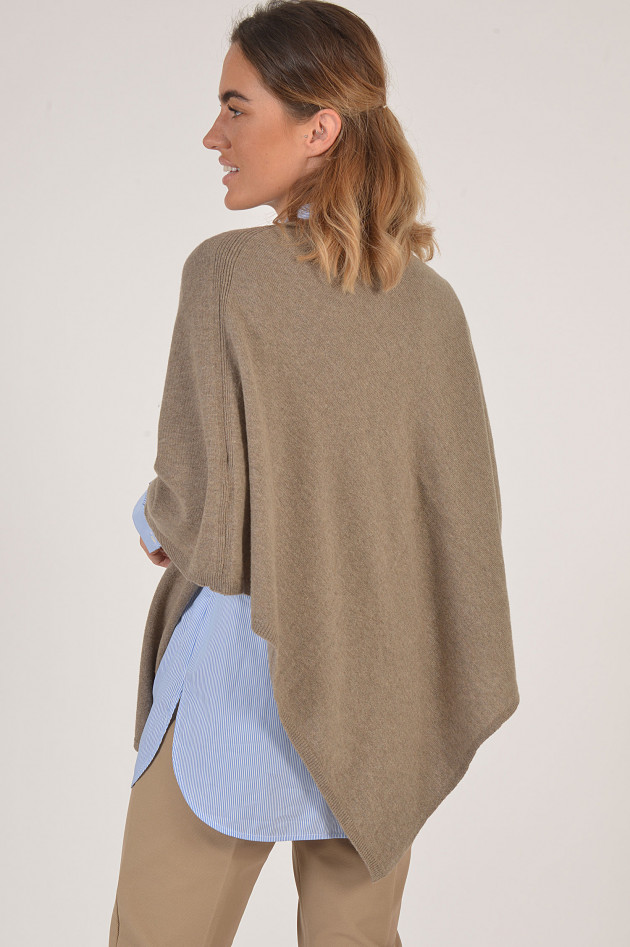 Grüner Poncho in Taupe