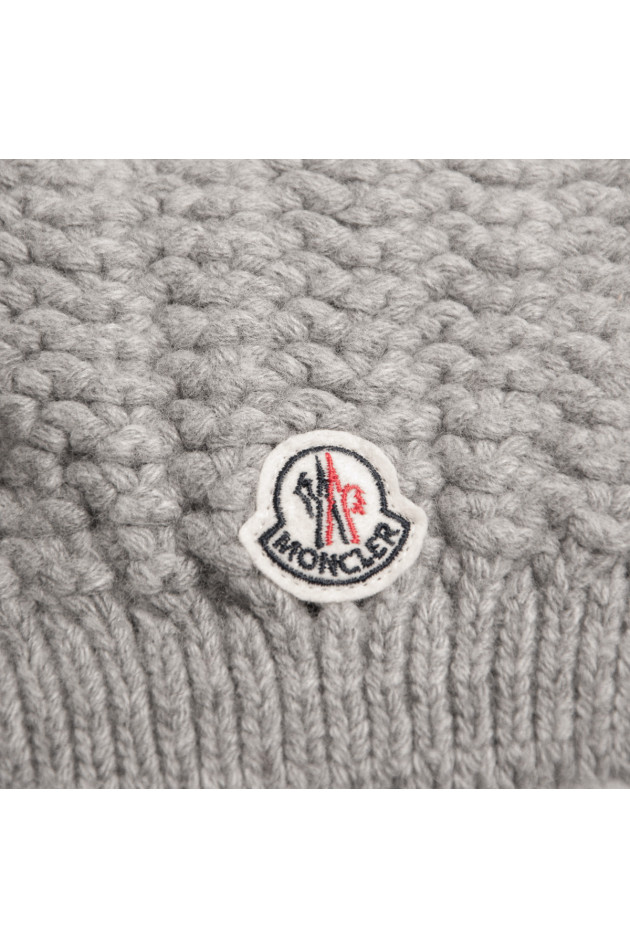 Moncler Grobstrick Beanie BERRETTO Mütze in Grau