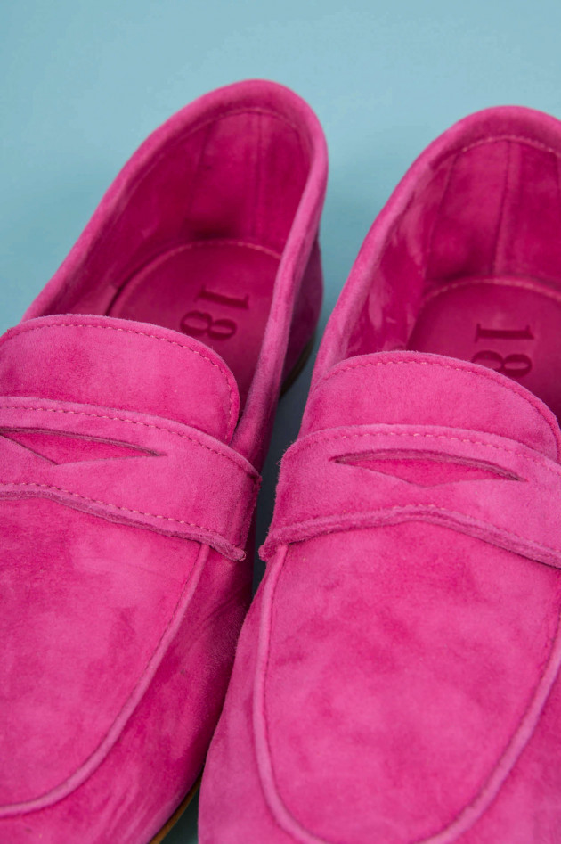 Grüner 1868 Loafers aus Veloursleder in Pink