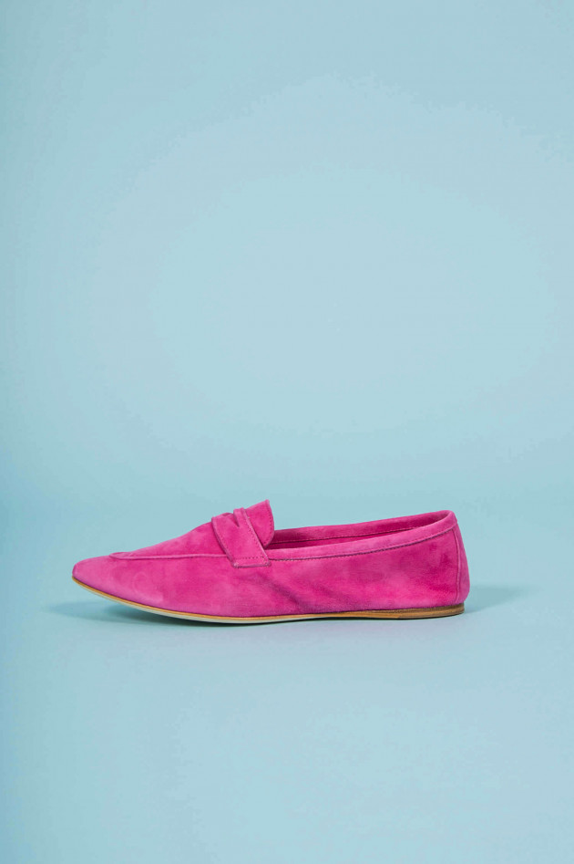 Grüner 1868 Loafers aus Veloursleder in Pink