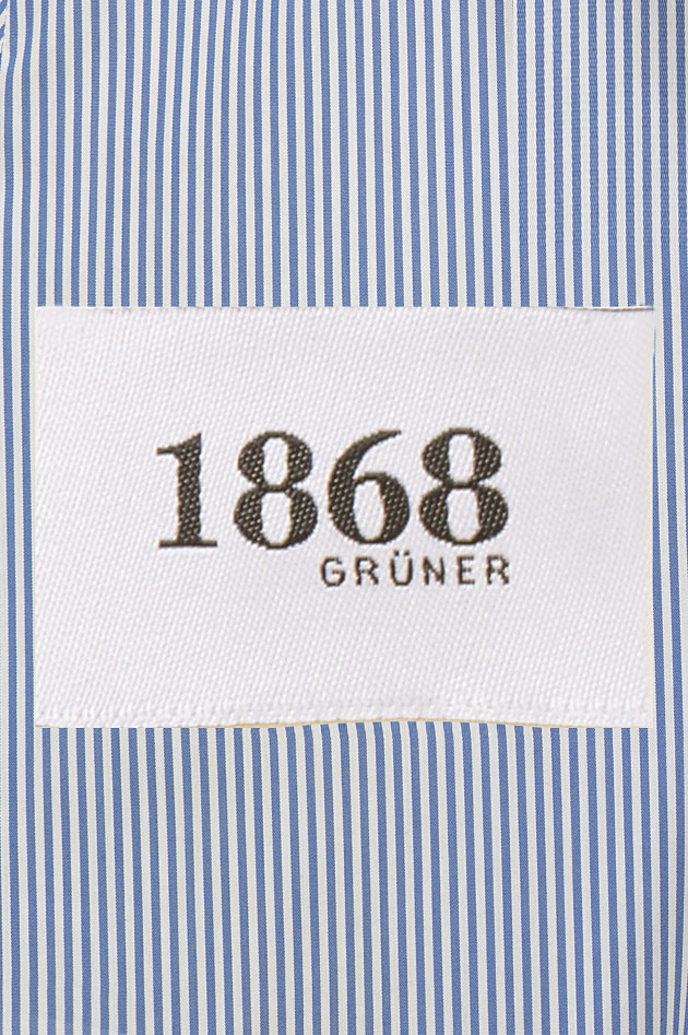 Grüner 1868 Jubiläums - Bluse mit Kellerfalte in Blau/Weiß gestreift