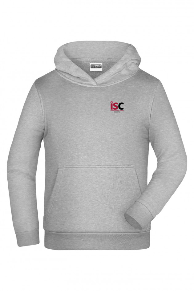 Grüner Kinder Hoodie in Hellgrau