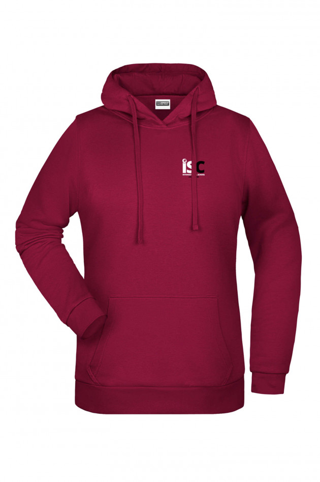 Grüner Damen Hoodie in Weinrot