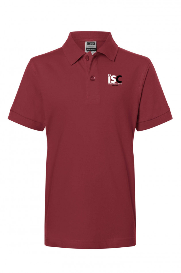 Grüner Kinder Poloshirt in Weinrot