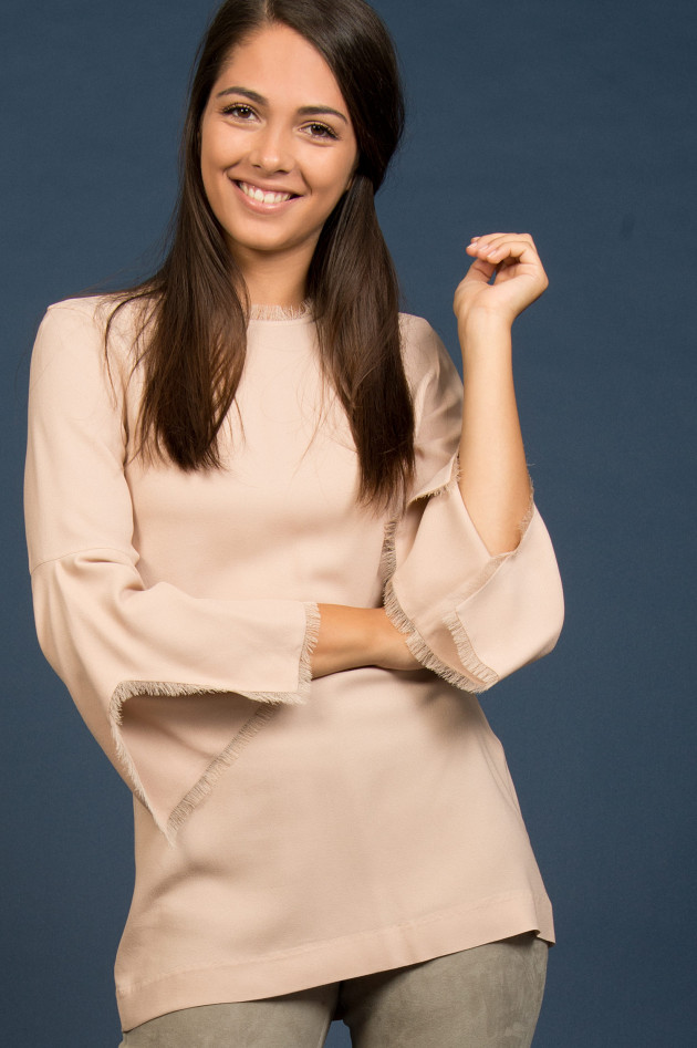 Guglielminotti Bluse mit Fransen in Rosa