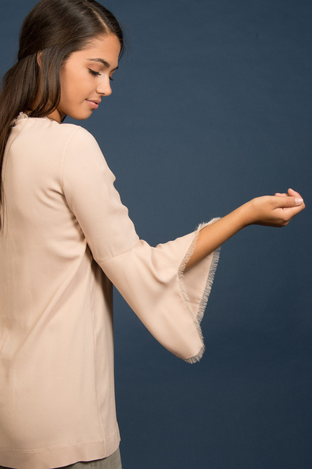 Guglielminotti Bluse mit Fransen in Rosa