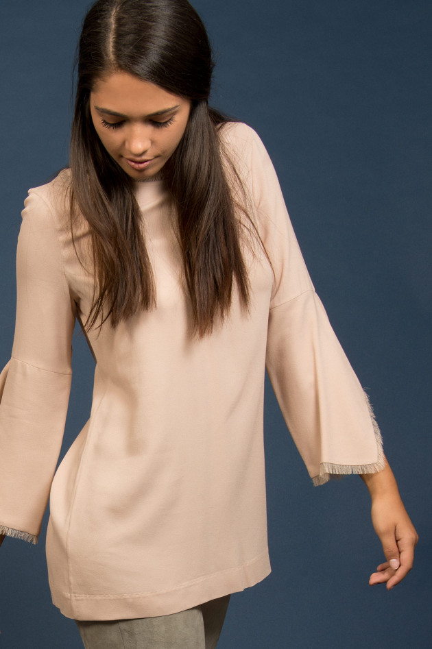 Guglielminotti Bluse mit Fransen in Rosa