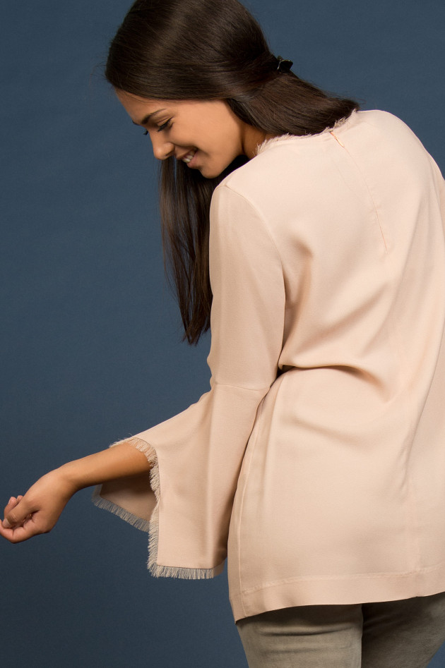 Guglielminotti Bluse mit Fransen in Rosa