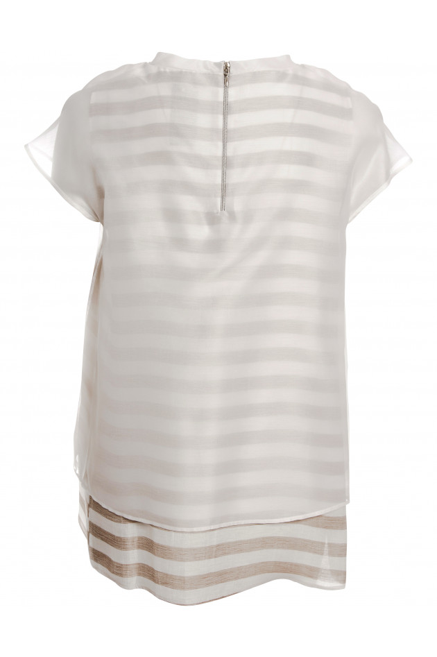 Guglielminotti Bluse in Weiß/Beige