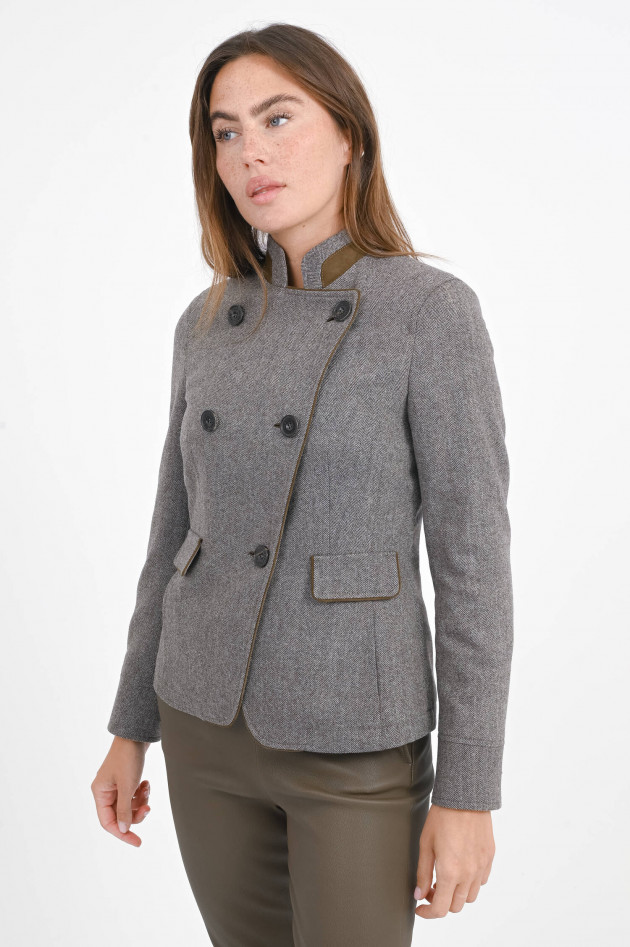 Habsburg Fischgrat-Jacke in Braun/Creme