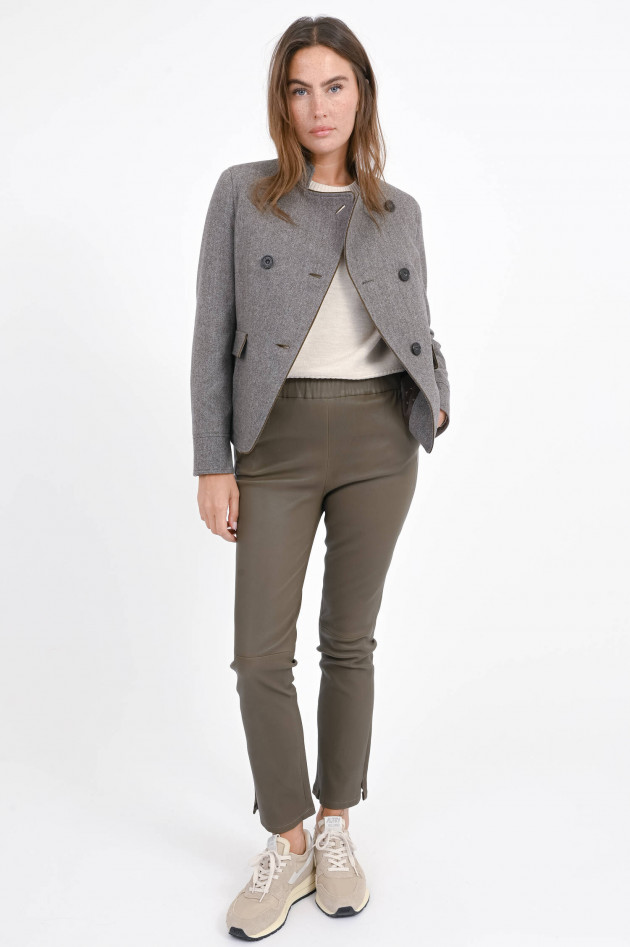 Habsburg Fischgrat-Jacke in Braun/Creme