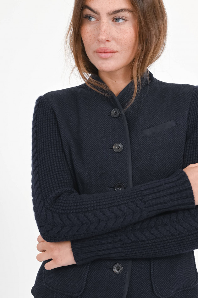 Habsburg Jacke mit Lammleder Einsatz in Navy
