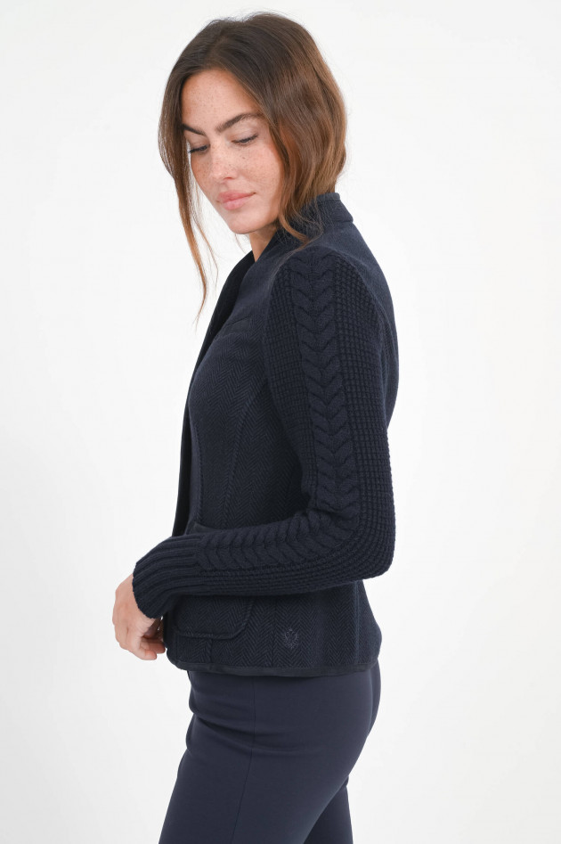 Habsburg Jacke mit Lammleder Einsatz in Navy