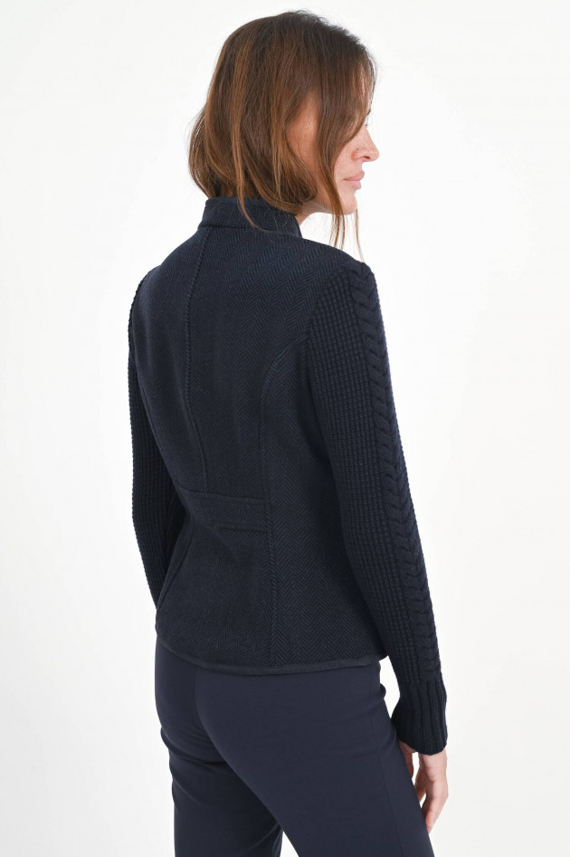Habsburg Jacke mit Lammleder Einsatz in Navy