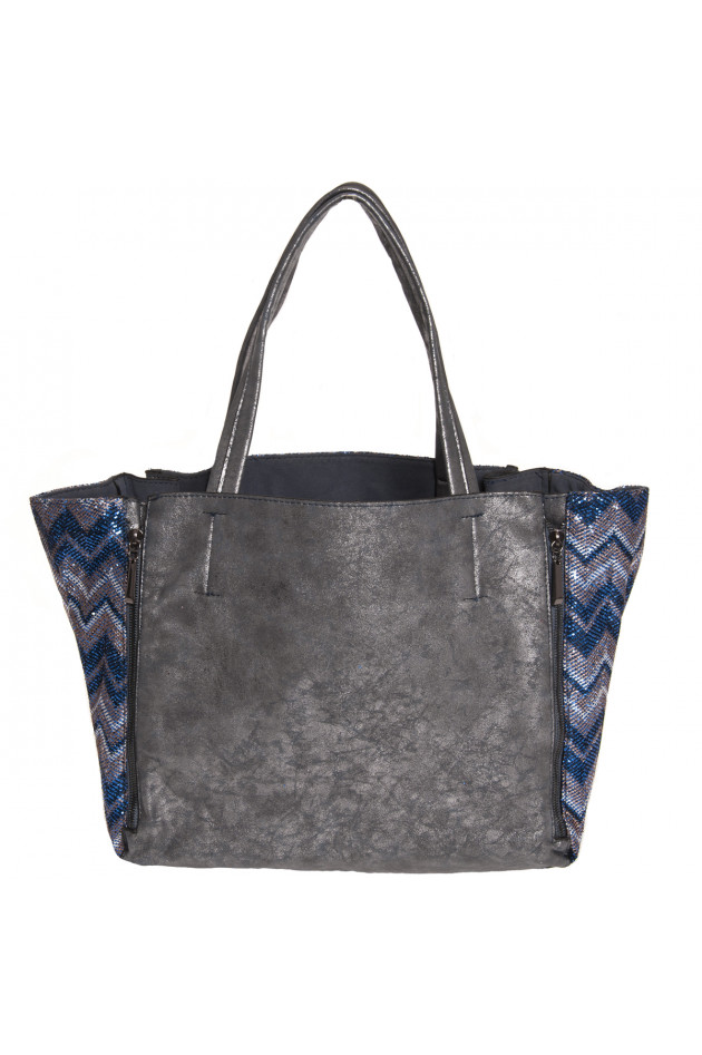 Lua Accessories Handtasche in Blau/Braun