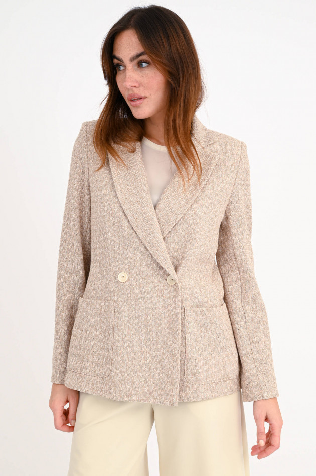 Harris Wharf London Doppelreihiger Blazer in Beige meliert