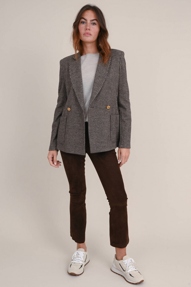 Harris Wharf London Wollmix Blazer in Braun/Beige gemustert