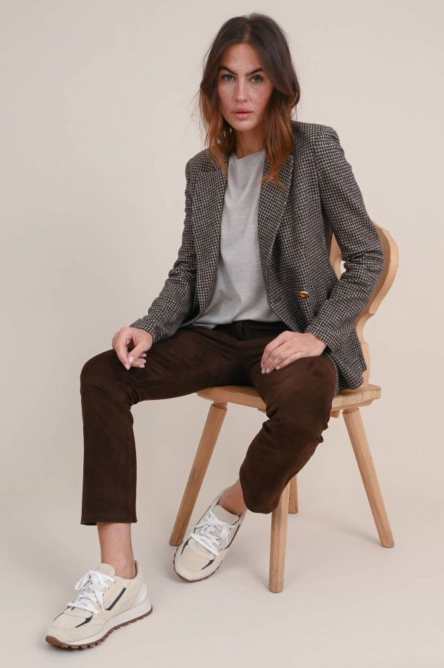 Harris Wharf London Wollmix Blazer in Braun/Beige gemustert