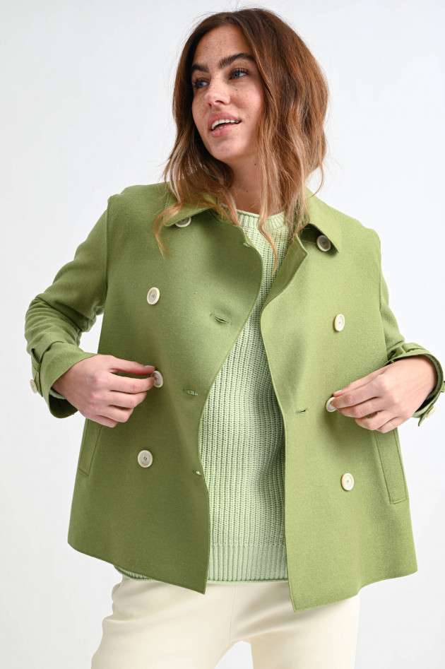 Harris Wharf London Ausgestellte Schurwolljacke in Pistazie