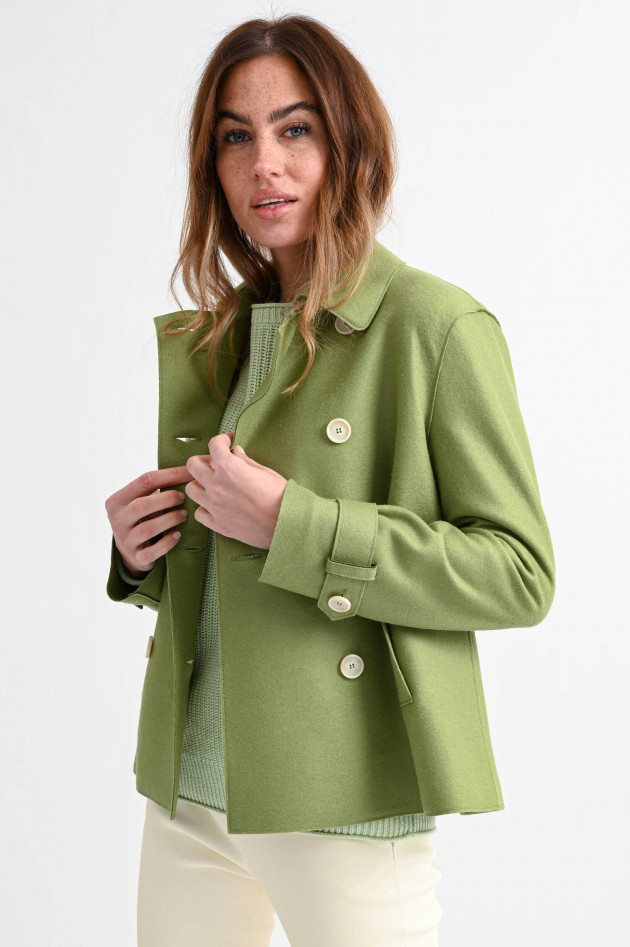 Harris Wharf London Ausgestellte Schurwolljacke in Pistazie