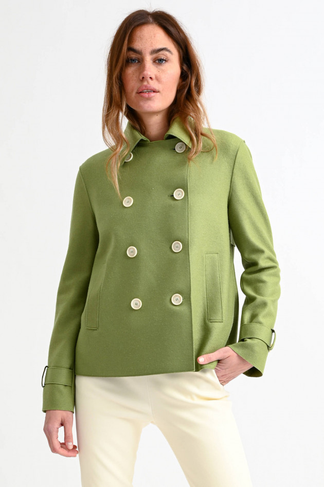 Harris Wharf London Ausgestellte Schurwolljacke in Pistazie