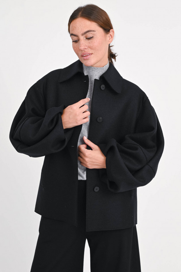 Harris Wharf London Wolljacke mit Keulenärmeln in Schwarz