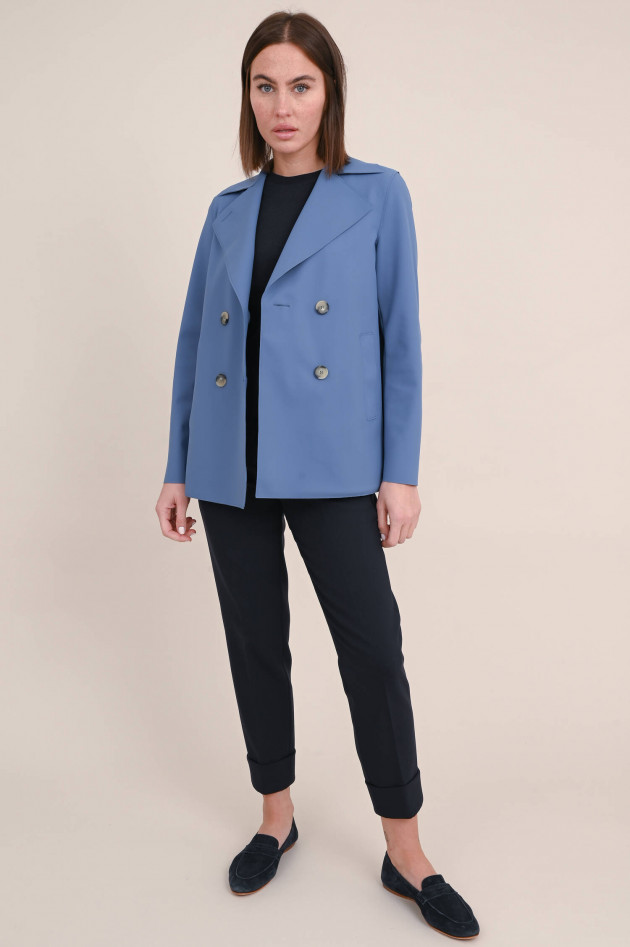 Harris Wharf London Kurzer Trenchcoat in Blau