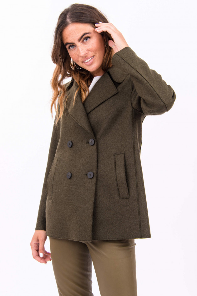 Harris Wharf London Schurwolljacke in Oliv