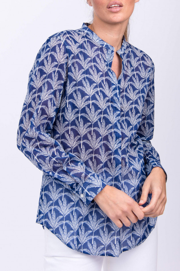 Hartford Bluse CARTA in Blau/Natur