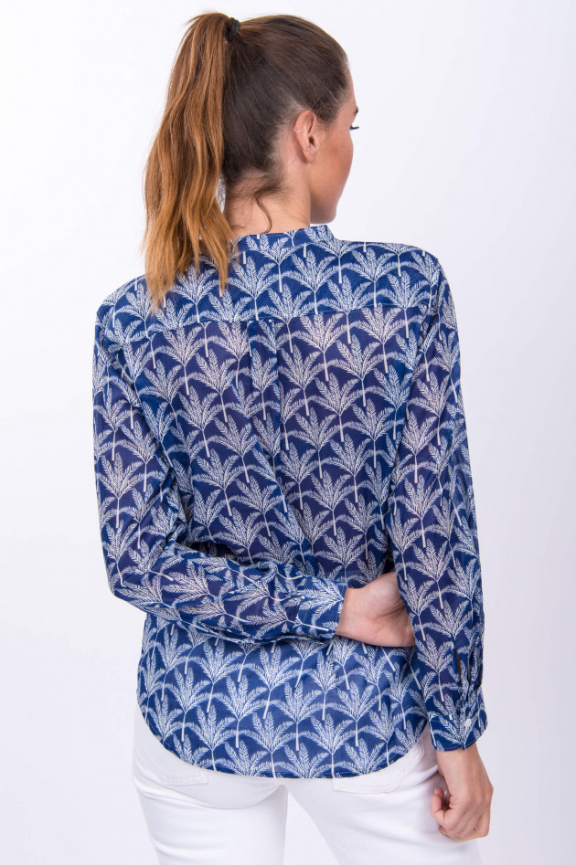Hartford Bluse CARTA in Blau/Natur