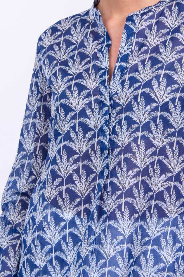 Hartford Bluse CARTA in Blau/Natur
