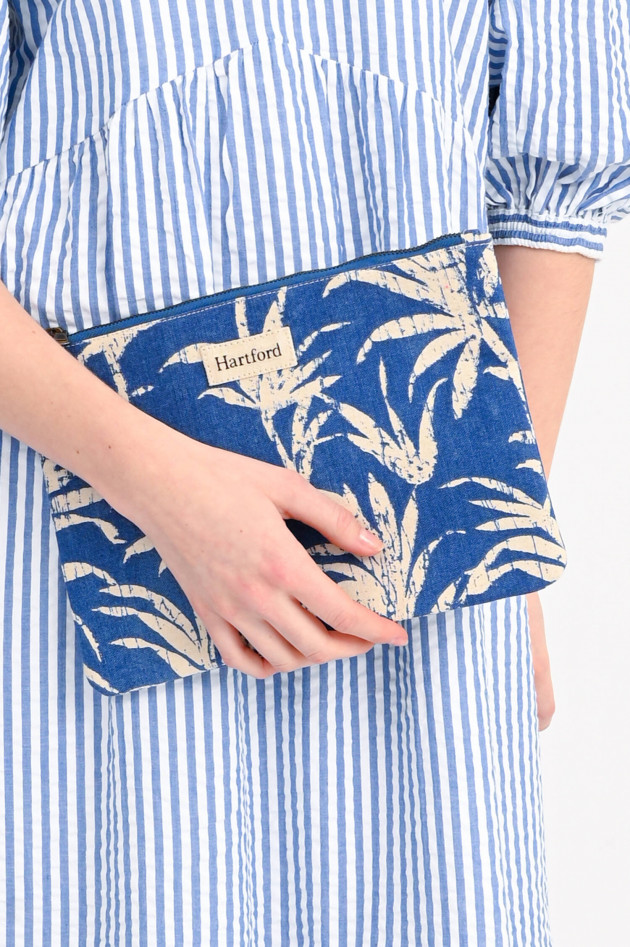 Hartford Clutch mit Palmen-Print in Blau