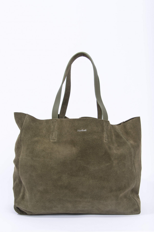 Hartford Veloursledertasche in Oliv