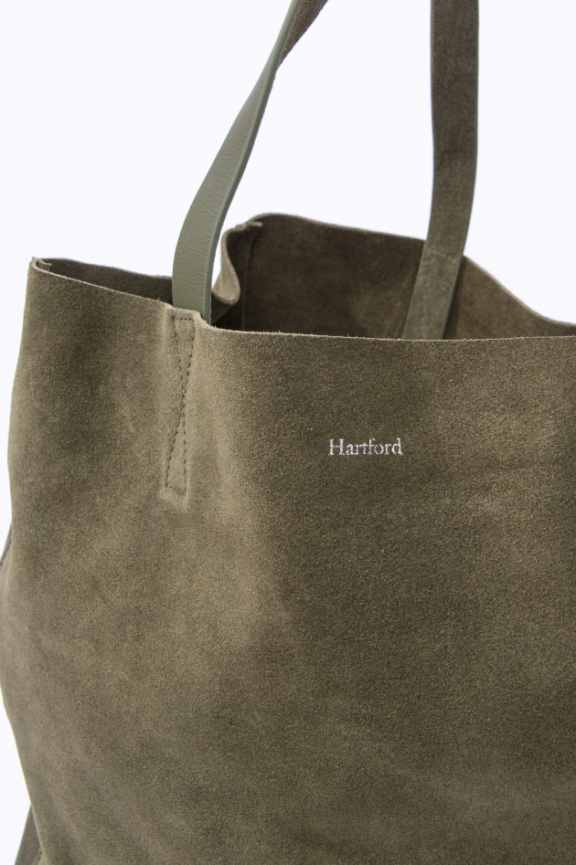 Hartford Veloursledertasche in Oliv