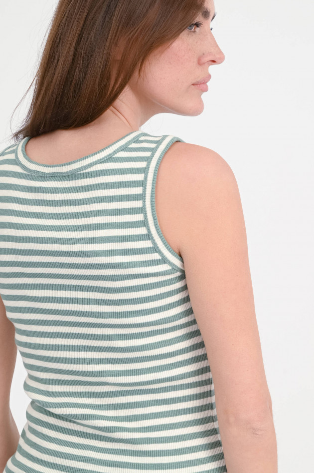 Hartford Gestreiftes Ripp-Tanktop TENEST in Agave/Ecru