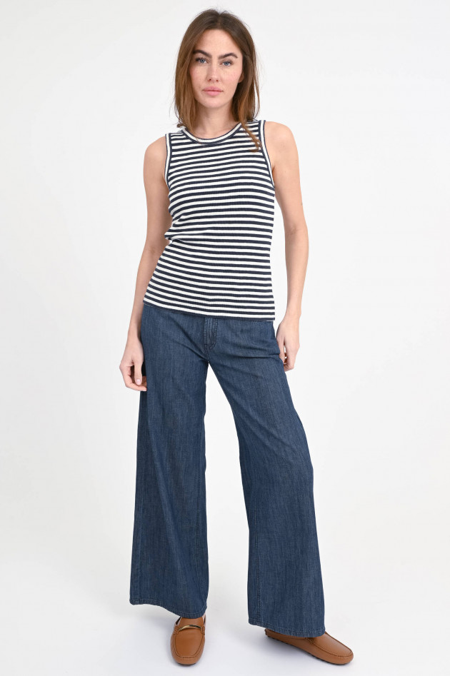 Hartford Gestreiftes Ripp-Tanktop TENEST in Navy/Weiß